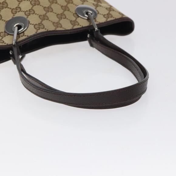 GUCCI GG Canvas Tote Bag Beige Silver - Picture 7 of 16